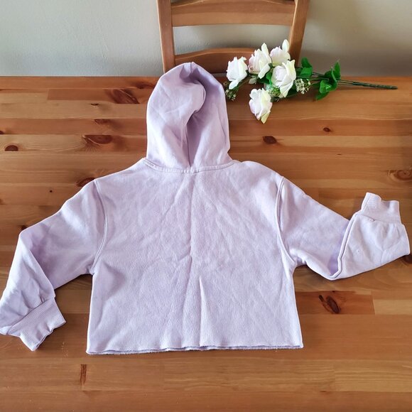 Art Class - Kids' Fleece Raw Edge Boxy Hoodie Size S/M Violet - Picture 6 of 7